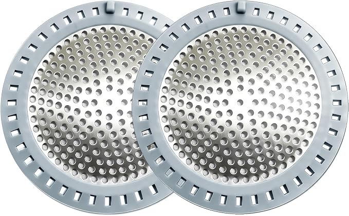 Seatery 2PCS Shower Drain Hair Catcher, Shower Drain Strainer, Stainless Steel by Seatery