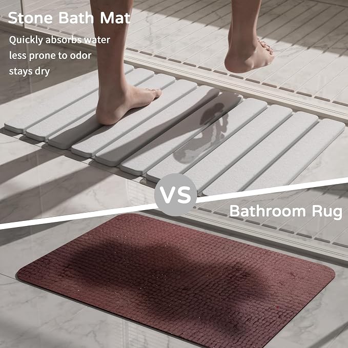 Foldable Stone Bath Mat, Diatomaceous Earth Stone Drying Mats - Image 7