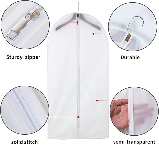 MsKitchen 6 Pack Garment Bags for Hanging Clothes - Image 3