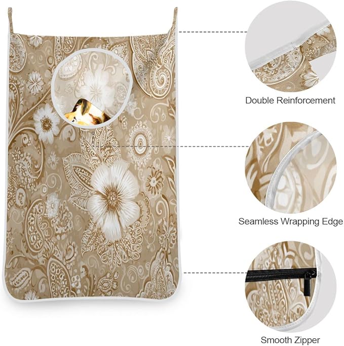 2PCS Hanging Laundry Hamper Bag Over the Door Laundry Hamper Wall Hamper Large - Image 6
