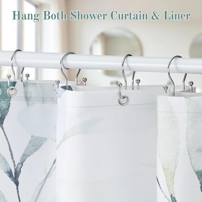 Shower Curtain Hooks, Stainless Steel Shower Curtain Hangers, Metal Shower - Image 6