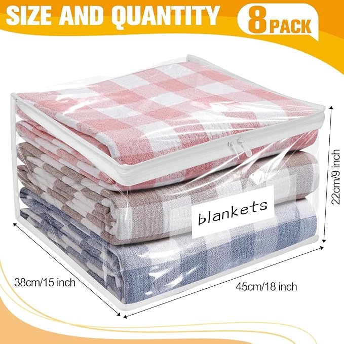 Plastic Storage Bags with Easy-Glide Zipper, Durable Clear Vinyl Zippered - Image 3