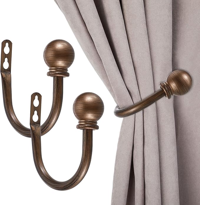 Sumnacon Curtain Holdbacks 2 Pcs Wall Mounted Curtain Tiebacks by Sumnacon