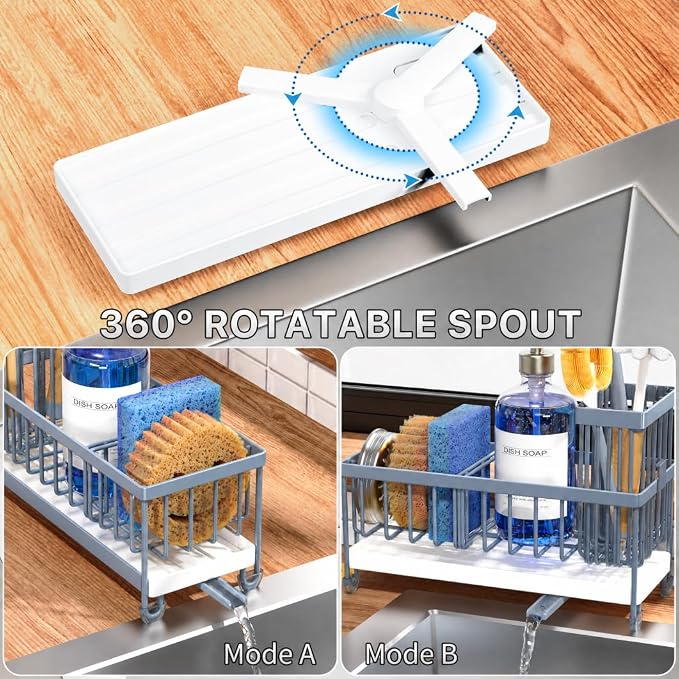 Cisily Sponge Holder for Kitchen Sink, Sink Caddy Organizer - Image 2