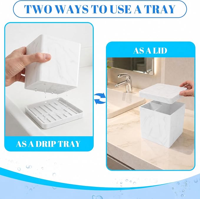 Silicone Toothbrush Holders for Bathrooms Marble White, 3-Slot Electric - Image 5