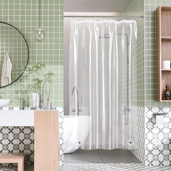 AmazerBath Shower Curtain Liner Stall Waterproof, 47x64 Clear RV Shower Curtain - Image 8