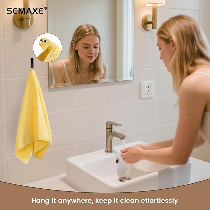 12-Pack Yellow Cotton Hand Towels - Image 5