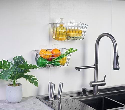 JUNCHU CHERRY 5 Pack Hanging Storage Basket, Bathroom Basket, Household Goods - Image 2