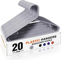 HOUSE DAY Grey Plastic Hangers 20 Pack, Slim Space-Saving Clothes Hangers | by HOUSEDAY