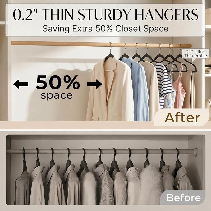 Plastic Hangers 50 Pack, Heavy Duty Plastic Hangers - Image 3