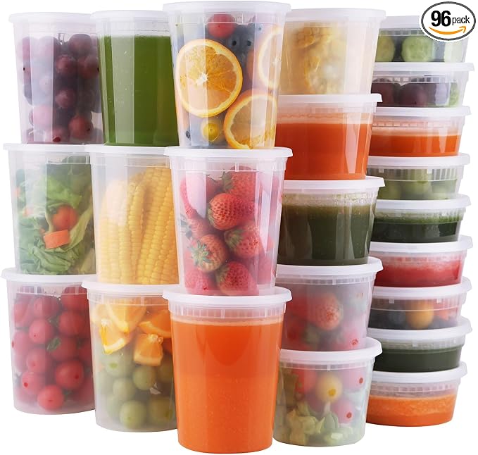 WGCC Deli Containers with Lids 48 Sets- Disposable Soup Containers 8oz by WGCC