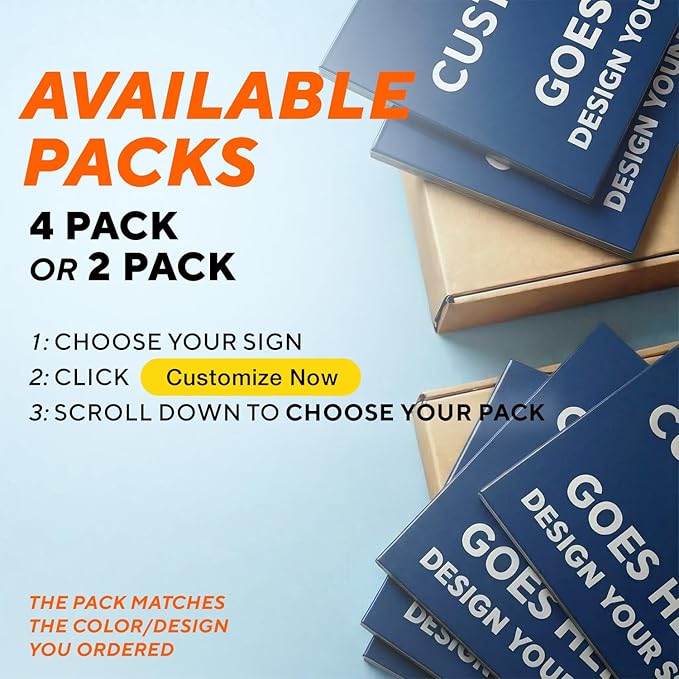 Custom Outdoor Metal Sign - Personalized Aluminum Safety and Business Sign, Waterproof (Blue Background, 7x7 In, White Aluminum)