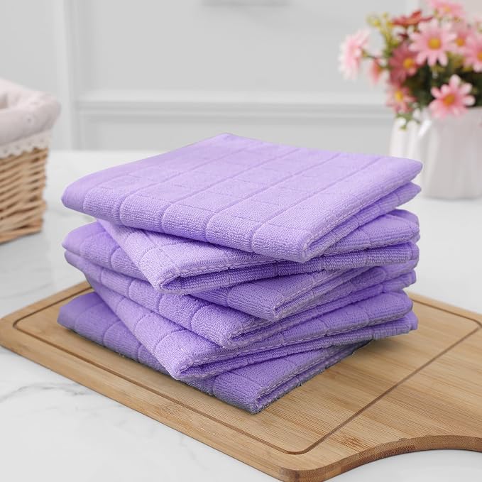 Homaxy 100% Cotton Terry Kitchen Dish Cloths, 6 Pack - Image 8