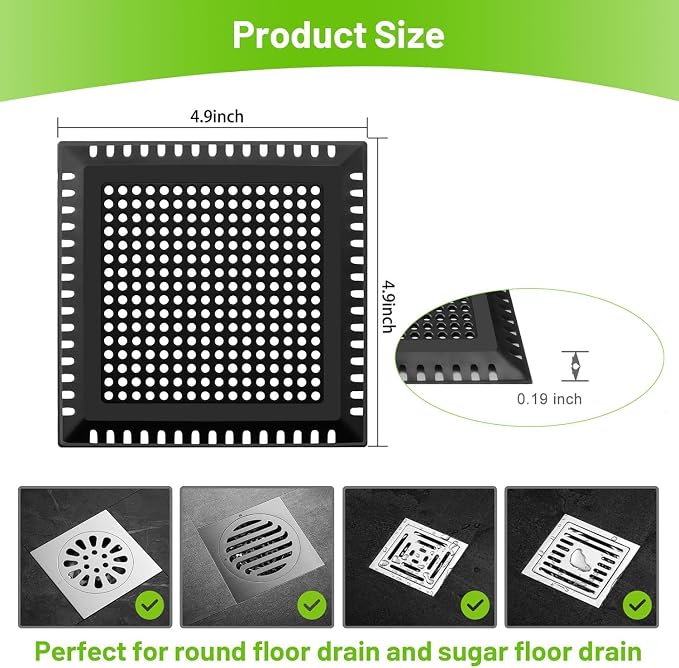Aluvor Drain Hair Catcher, Shower Drain Cover Hair Catcher Shower Strainer | - Image 2