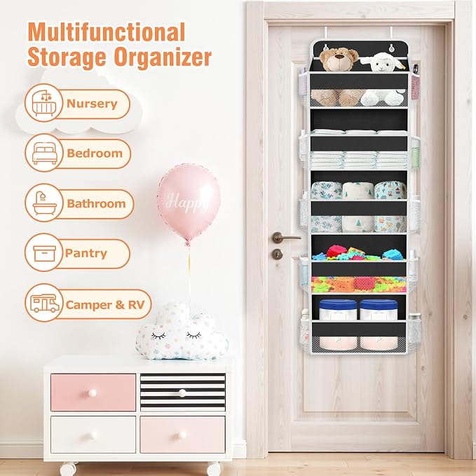 Over The Door Organizer Storage Large Capacity Hanging Bedroom Storage | 5 - Image 7
