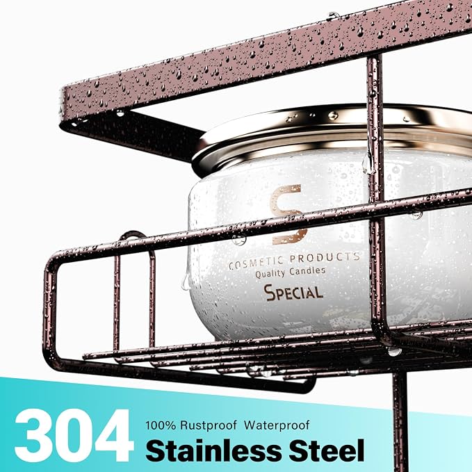 Over the Door Shower Caddy Hanging: No Drill Rustproof Shower Organizer - Image 2