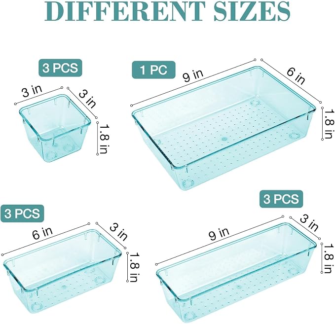 10 PCS Drawer Organizer Set, 5 Size Bathroom and kitchen organizer Trays | - Image 2