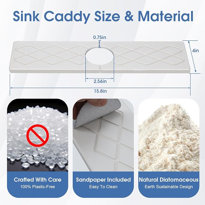 Kitchen Sink Mat, Stone Faucet Mat - Image 3