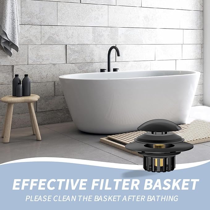 2 in 1 Tub Stopper Bathtub Drain Hair Catcher - Image 4