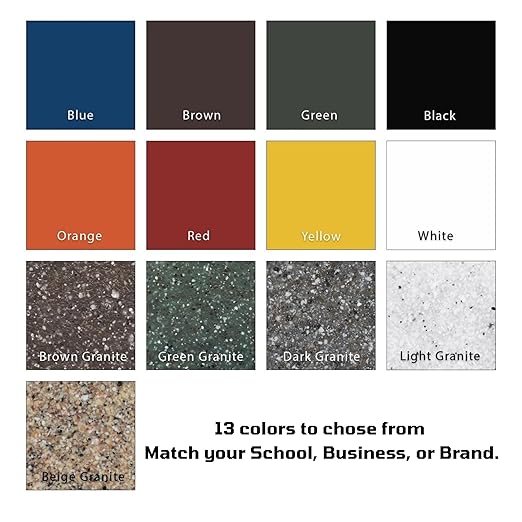 Campus Collection 32 Gallon Square Slatted 100% Recycled Plastic Heavy-Duty Commercial Outdoor or Indoor Trash Can with Push Top Lid | Great for Schools and Businesses - Dark Granite