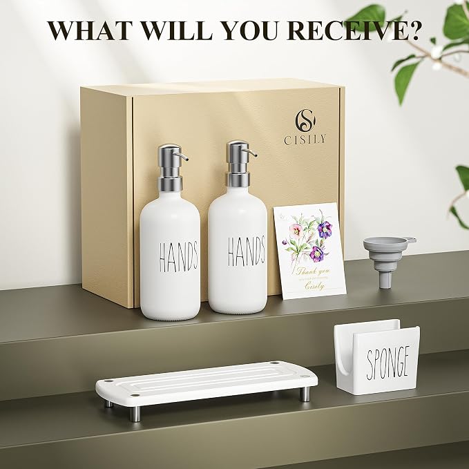 Cisily Kitchen Soap Dispenser Set Comes - Image 7