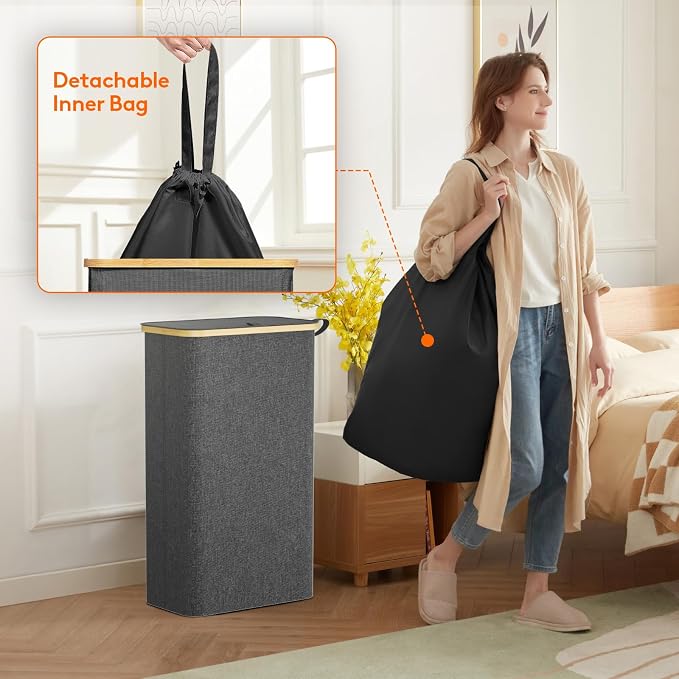 Lifewit 75L Slim Laundry Hamper - Image 4