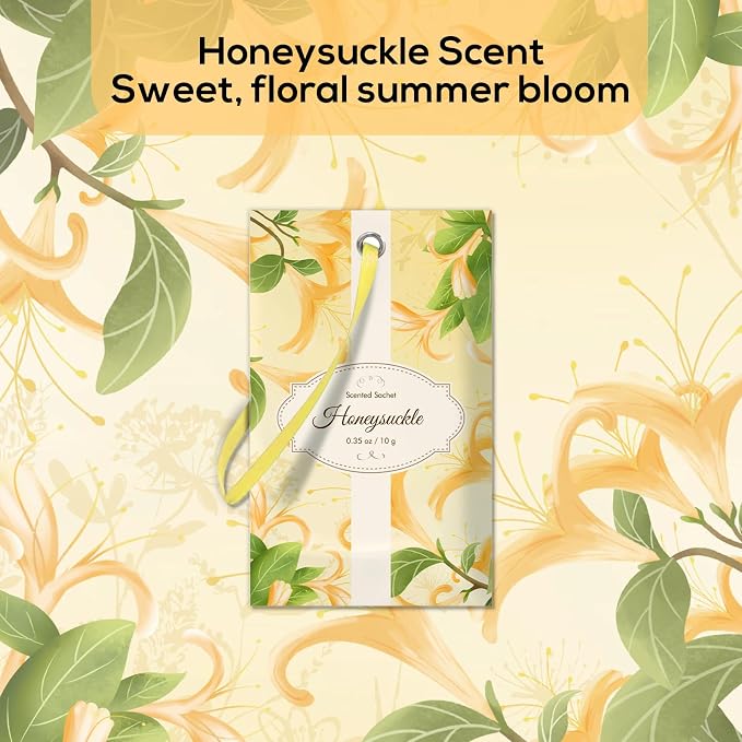 SCENTORINI Scented Sachets for Drawer and Closet, Honeysuckle Scent 14 Pack - Image 9