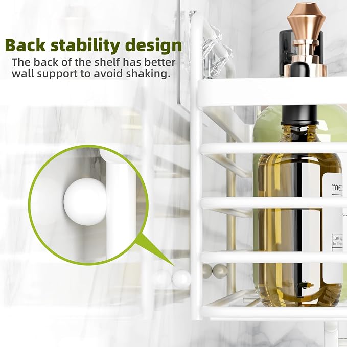 Yougai White Shower Caddy, Bathroom Organizers and Storage - Image 5