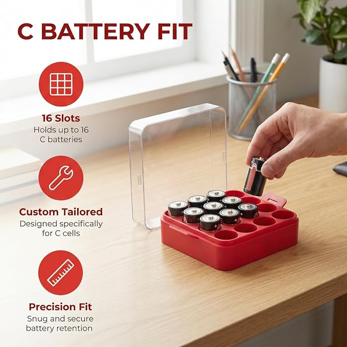 ALCYON Plastic Battery Organizer Storage Case - Image 2
