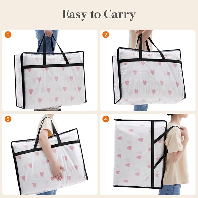 Lifewit 8 Pack Clear Clothes Storage Bags, 75L Plastic Blanket Storage Bag - Image 6