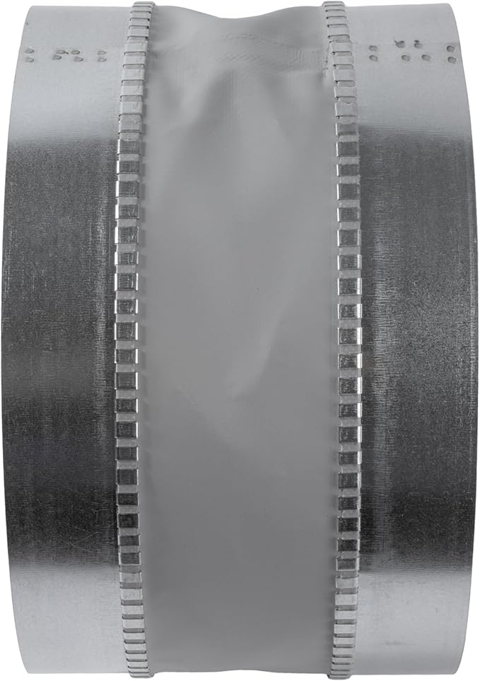 Vent Systems 10" Inch Flexible Vibration-Reducing Female Fit Duct Connector – Galvanized Steel Coupling for Joining Two Male Duct Fittings – HVAC Ventilation Inline Noise-Reducing Coupler