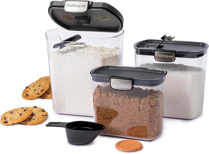 ProKeeper+ 6-Piece Airtight Food Storage Container Set – Clear Plastic Flour by Unknown