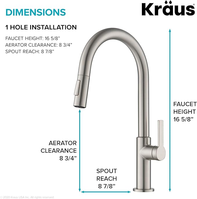 KRAUS Spot Free Stainless Steel Pull Down Kitchen Faucet KPF-2820SFS | - Image 5