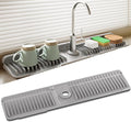 24 Inch Longer Silicone Faucet Mat, 7°Slope Fast Self-draining | Faucet Mat by SOCORIA