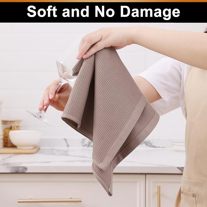 Homaxy 100% Cotton Waffle Weave Kitchen Towels, 8 Pack - Image 4