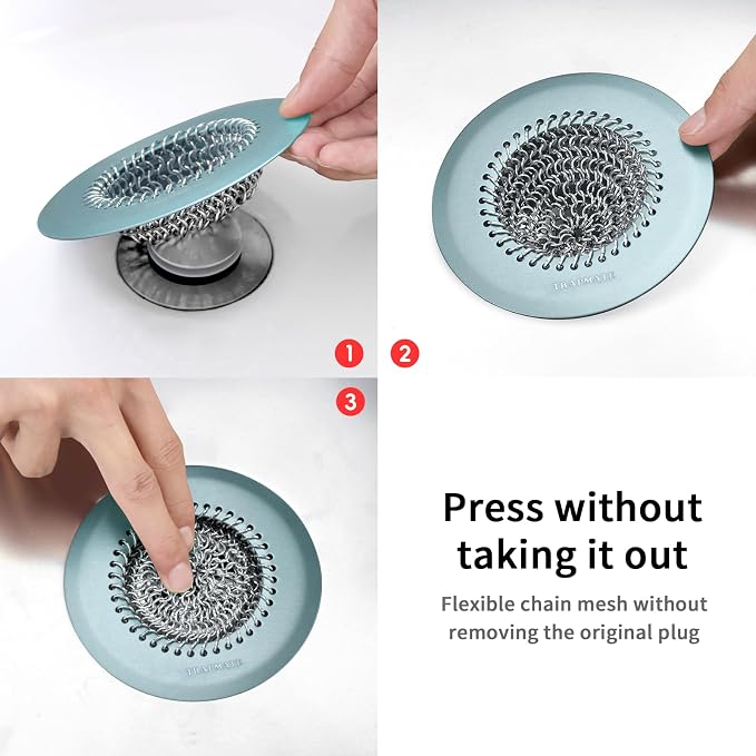 TRAPMATE Reversible Bathtub Drain Hair Catcher, Prevent Clogging Shower Drain - Image 6
