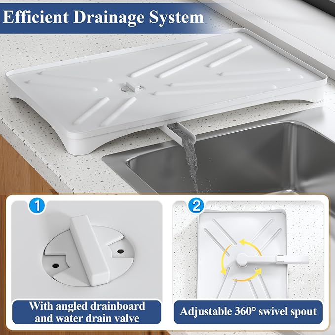 SNTD Dish Drying Rack for Kitchen Counter, 11.8" W x 16.7" L, Large Capacity - Image 3