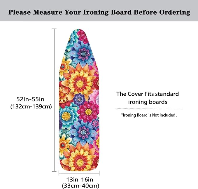 Colorful Flowers Ironing Board Cover Retro Dahlia Floral Iron Board Covers - Image 5