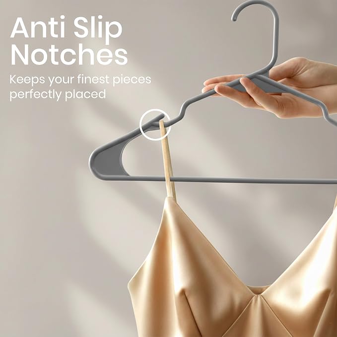 Utopia Home Plastic Hangers 20 Pack – Space Saving Clothes Hanger Grey | - Image 3