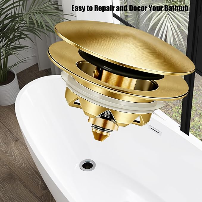Anlige Bathtub Drain Stopper, Pop Up Tub Stopper and Cover, Bottom - Image 6