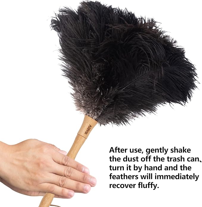 Aldwin Ostrich Feather Dusters for Cleaning, 16 inch Black | Genuine Ostrich - Image 5