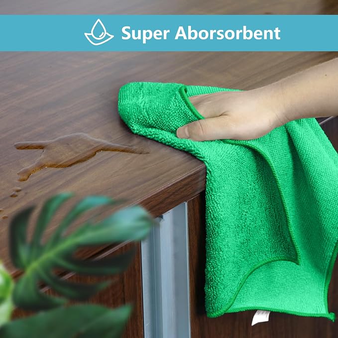 HOMEXCEL 8PK Microfiber Cleaning Cloth, Cleaning Rags - Image 4