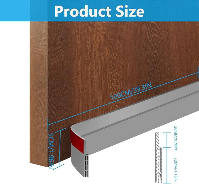 Ainiv Door Draft Stopper Under Door Seal, Adhesive Under Door Sweep Weather - Image 3