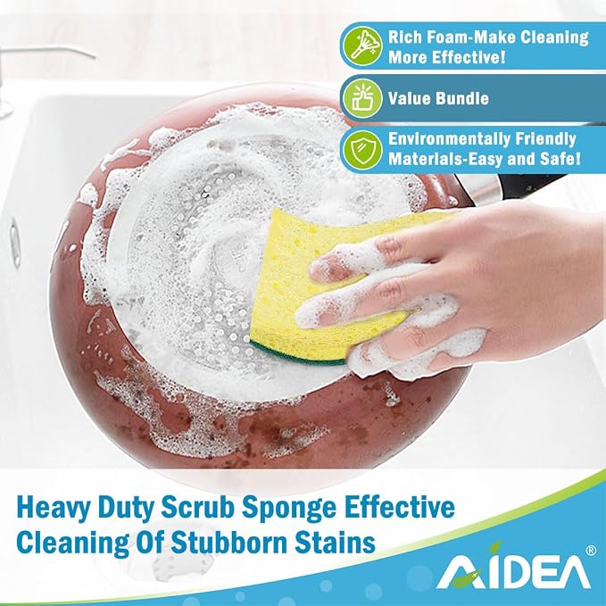 AIDEA Sponges Kitchen, Dish Sponges, Heavy-Duty Scrub Sponge | Kitchen Sponge - Image 6