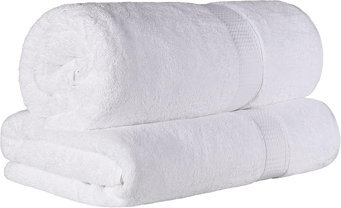 SUPERIOR Egyptian Cotton Pile Heavyweight Bath Sheet, 2 Piece Set, Ultra Soft by SUPERIOR
