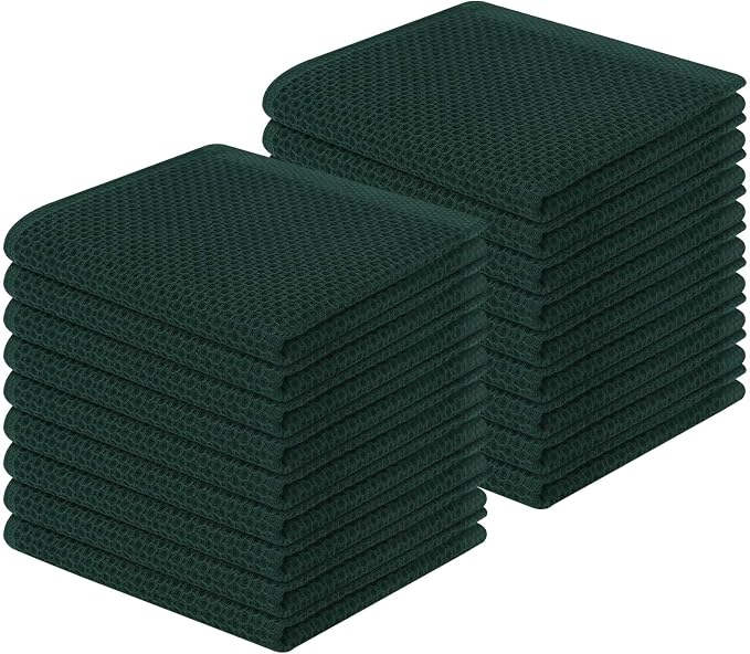 Homaxy 100% Cotton Waffle Weave Kitchen Dish Cloths 18-Pack, Ultra Soft by Homaxy