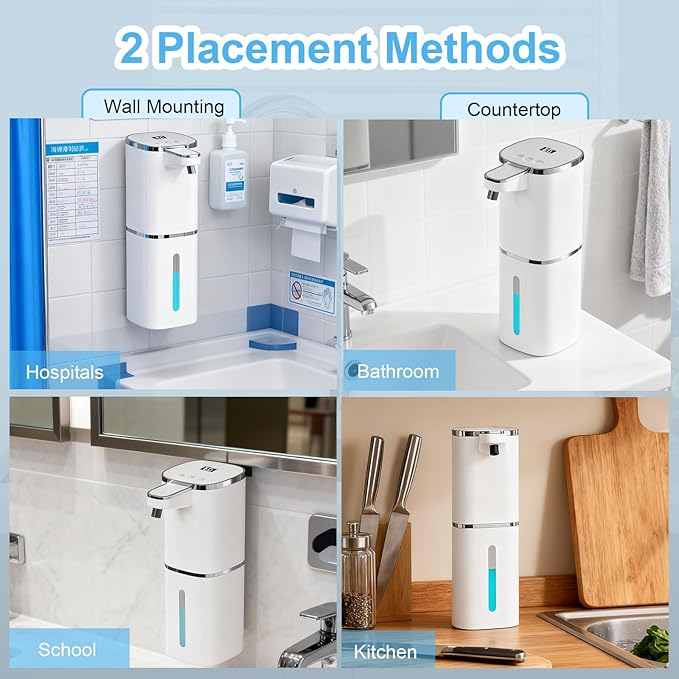 OHIFAST Automatic Foaming Soap Dispenser Touchless, USB Rechargeable Smart Hand - Image 7