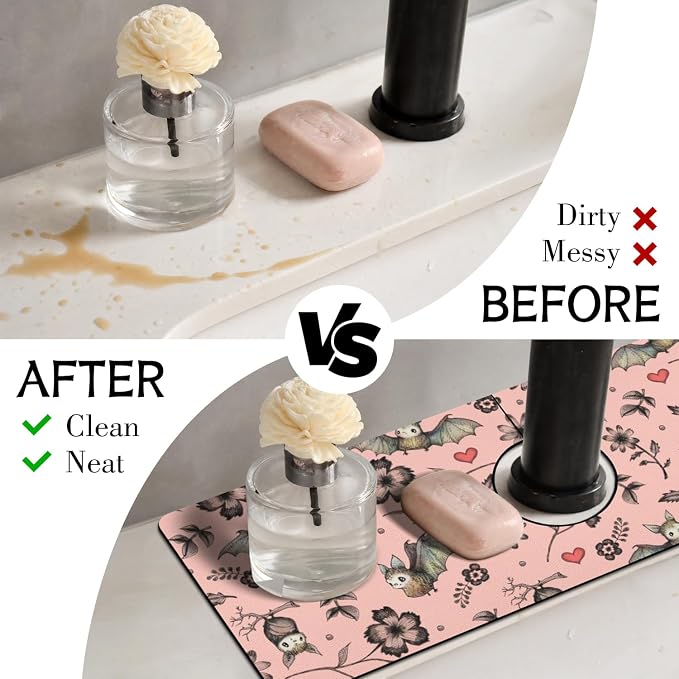 Halloween Kitchen Sink Splash Guard Faucet Mat, Farmhouse Sink Splash Guard - Image 3