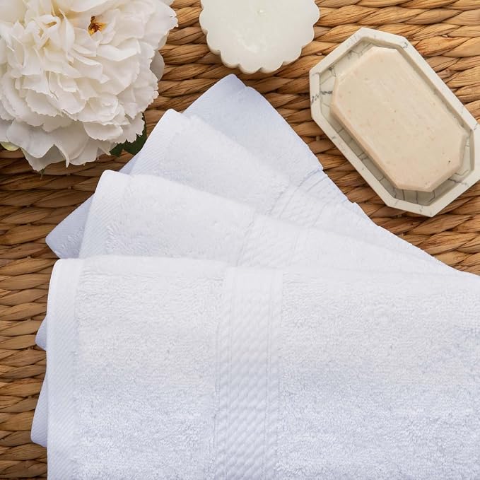 SUPERIOR Egyptian Cotton Plush & Absorbent, Hand Towel Set of 4, Soft Luxury - Image 4