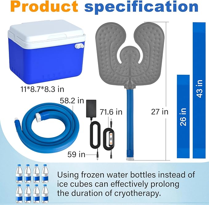 Ice Machine for Knee After Surgery for Post-Surgery Care, Cold Therapy Machine System for Knee and Joint Compression Pad, Strong Joint Compression Pad, Lightweight (6-Quart Cooler)